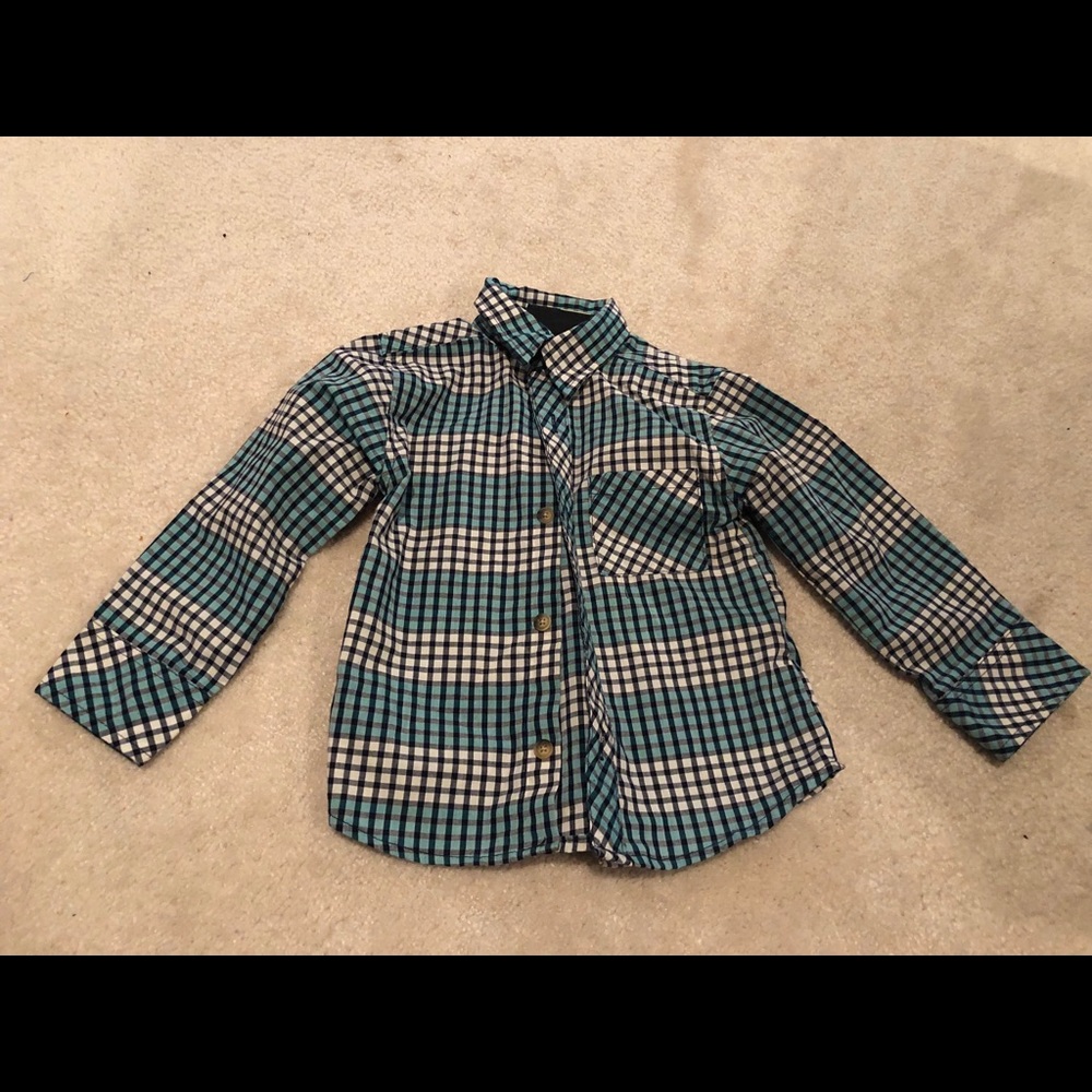 Mick Mack LTD Green & White Button-Down 24mos NWOT
